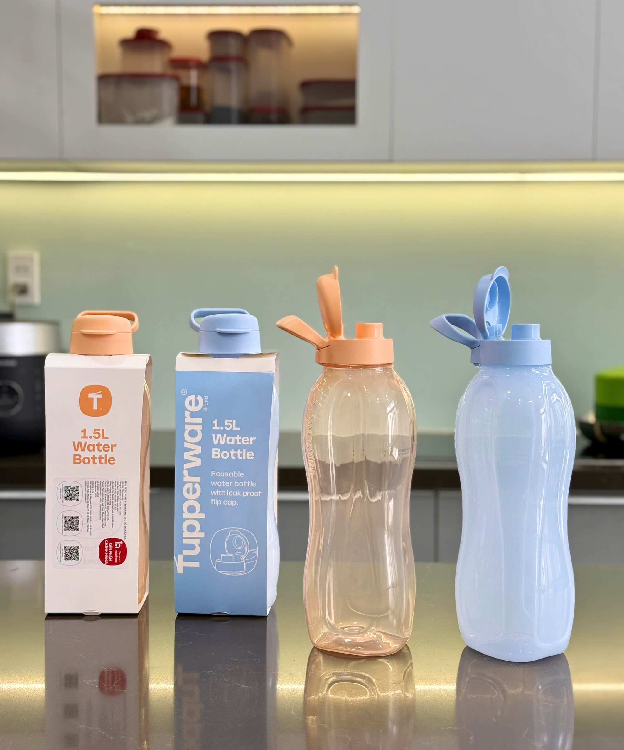 Bình Nước Tupperware Eco Bottle 1.5L Gen I – Uống đủ nước cho ngày dài - kín nước kín khí - bảo hành chính hãng