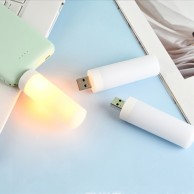 Đèn Ngủ Hình Ngọn Lửa Cổng Usb Đèn Led Nhấp Nháy Phong Cách Retro