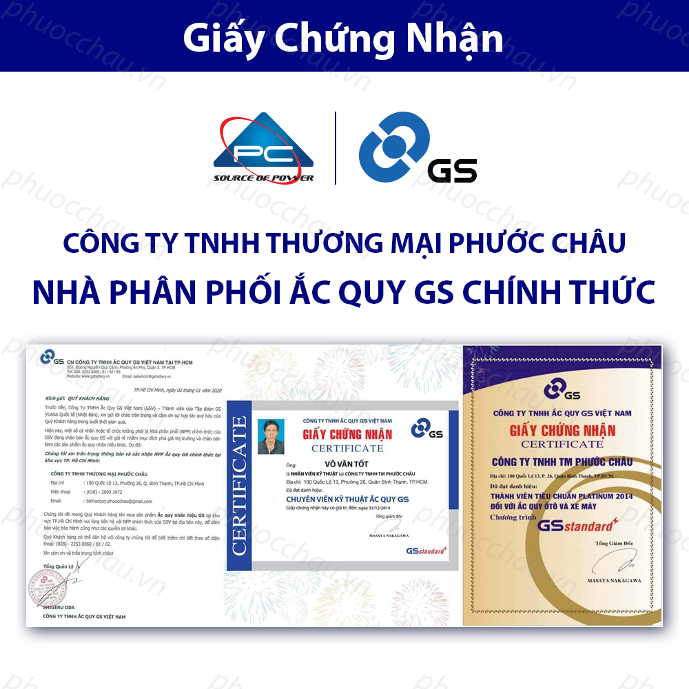 Bình Ắc Quy 12V-45Ah, Ắc Quy Ô Tô GS MF DIN45L-LBN