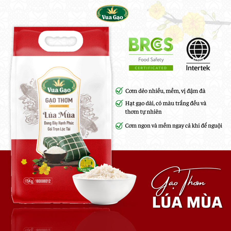 GẠO THƠM VUA GẠO LÚA MÙA - TÚI 5KG