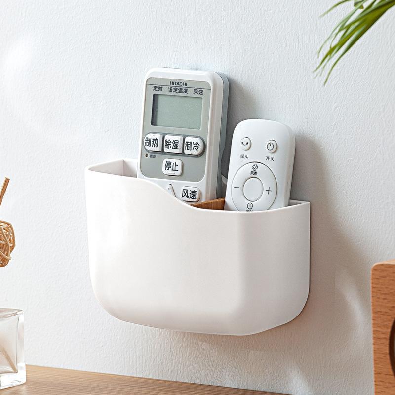 2 mảnh của bộ điều khiển điều khiển từ xa tự dính, Bộ điều khiển từ xa Hộp tổ chức khung cho người chơi phương tiện, bộ điều khiển, điện thoại di động sạc, màu trắng ngà