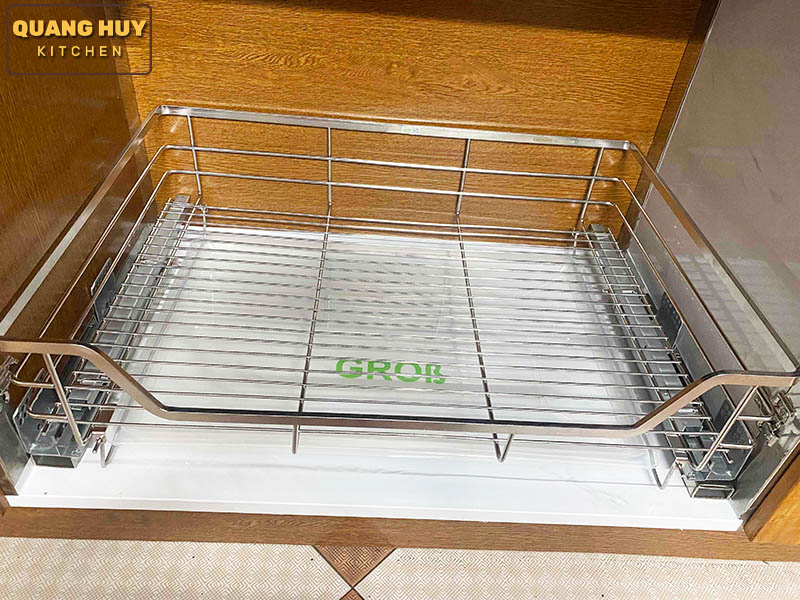Giá xoong nồi inox 304 nan dẹt cho tủ bếp bảo hành vĩnh viễn han gỉ