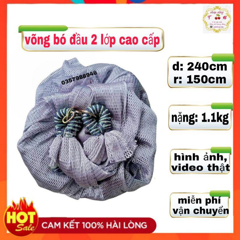 Lưới võng xếp người lớn cỡ đại bó đầu cao cấp, Võng Lưới 2 lớp size đại phù hợp với khung lớn