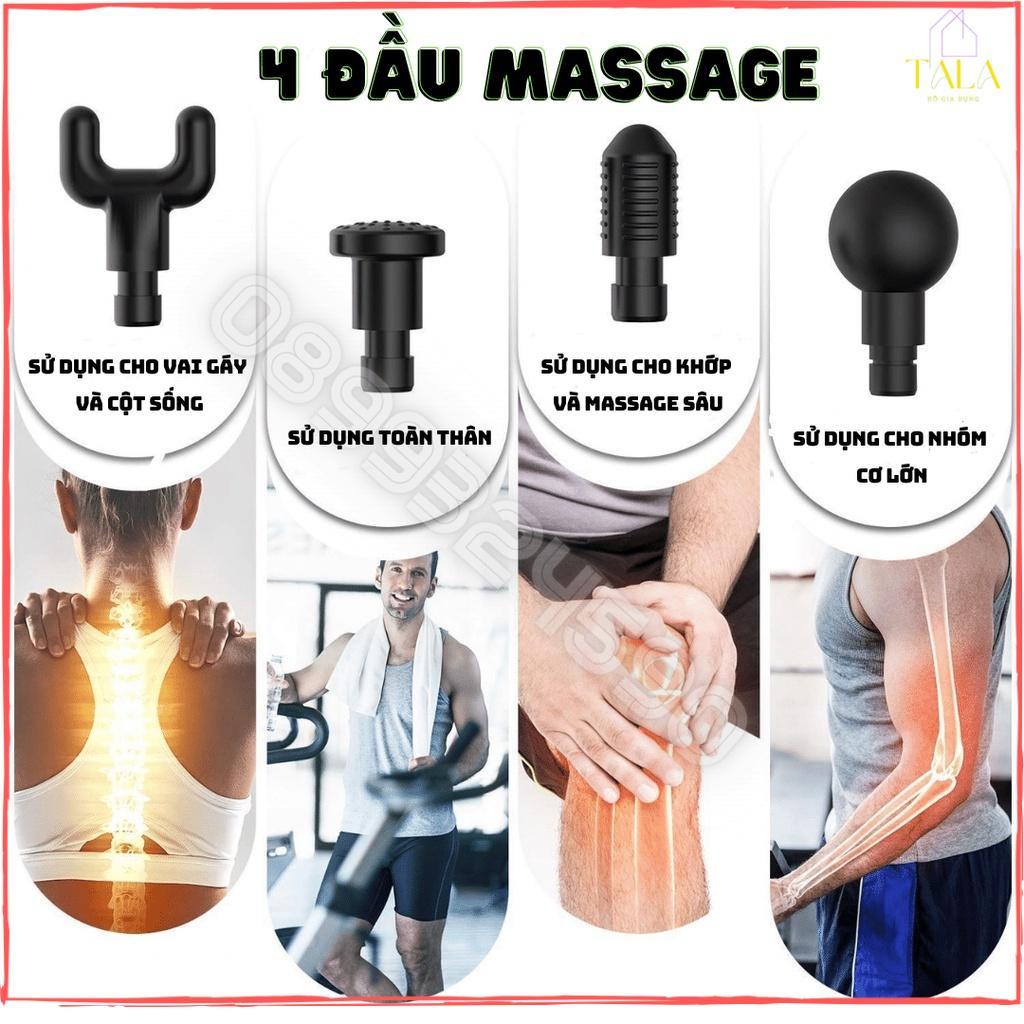 Máy Massage Mini 4 Đầu 6 Tốc Độ, Máy Massage Cầm Tay Sử Dụng Cho Cổ, Vai Gáy Toàn Thân Giúp Thư Giãn Hiệu Quả