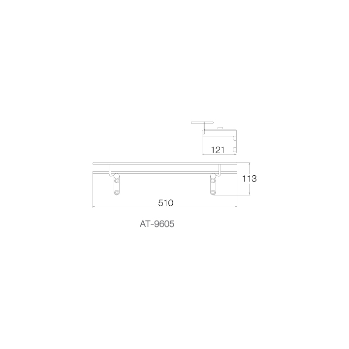 Kệ kính 50cm - AT-9605 - INOX SUS 304