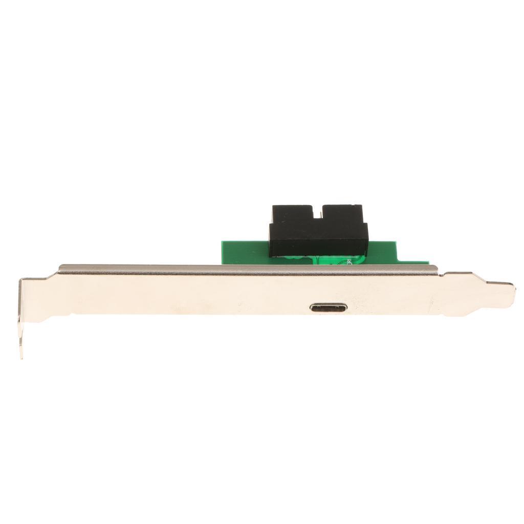 Motherboard 19 Pin Header to USB 3.0 Type C Adapter Converter Bracket Card