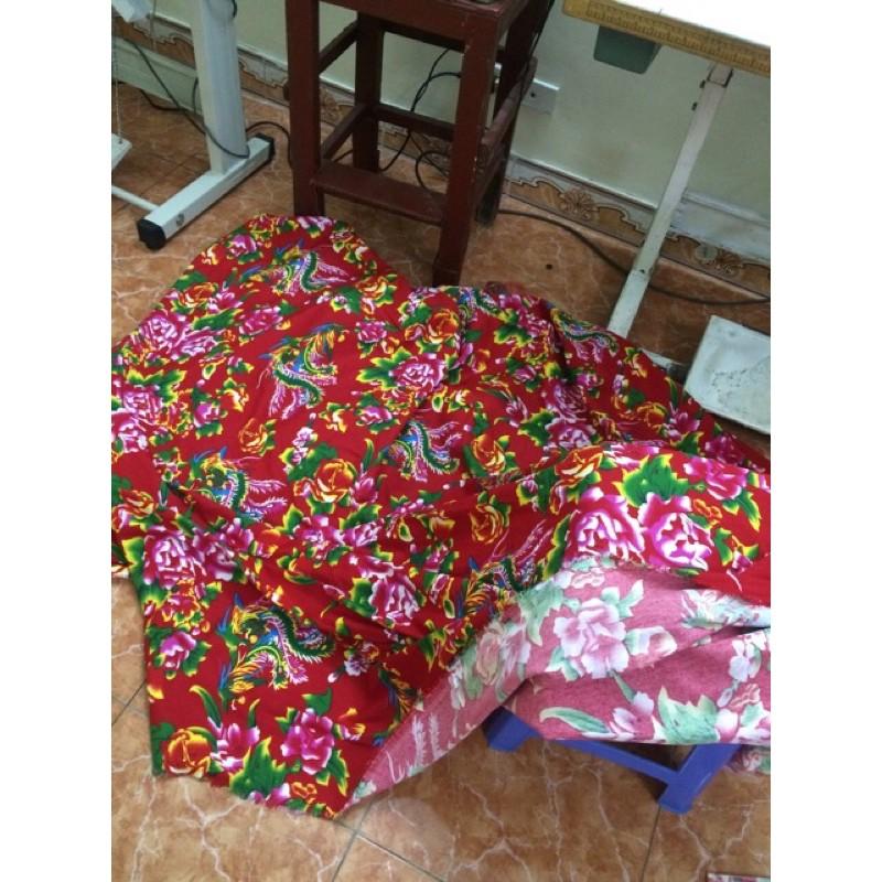 Vải Chăn Con Công dùng để trang trí Trung Thu, Tết truyền thống Năm Mới Khổ 1,6m x 1m