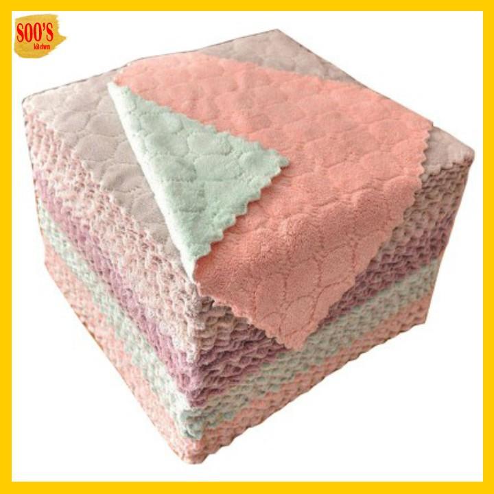 Khăn lau tay ️ Khăn lau bếp đa năng 2 mặt Siêu Thấm Nước, Mềm Mịn, Hút Ẩm Tốt, Kháng Khuẩn