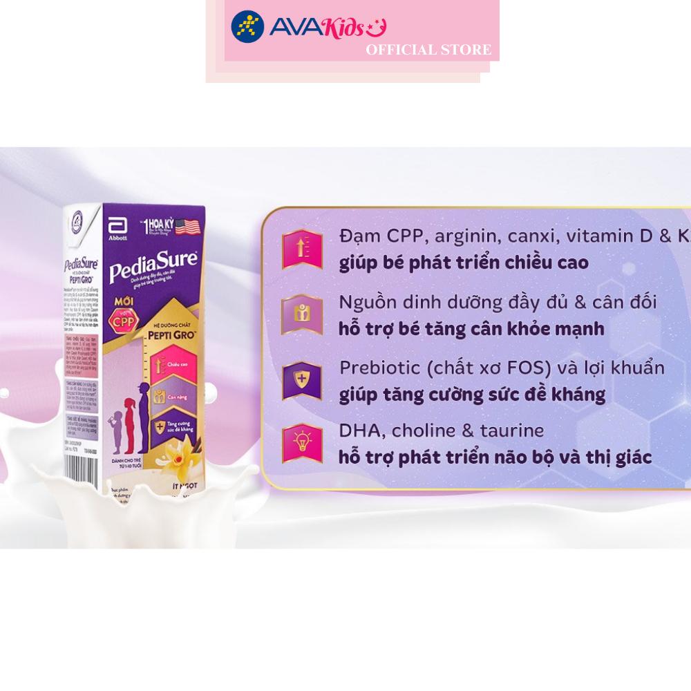 Thùng 48 hộp sữa pha sẵn Abbott PediaSure hương vani 180 ml (1 - 10 tuổi)