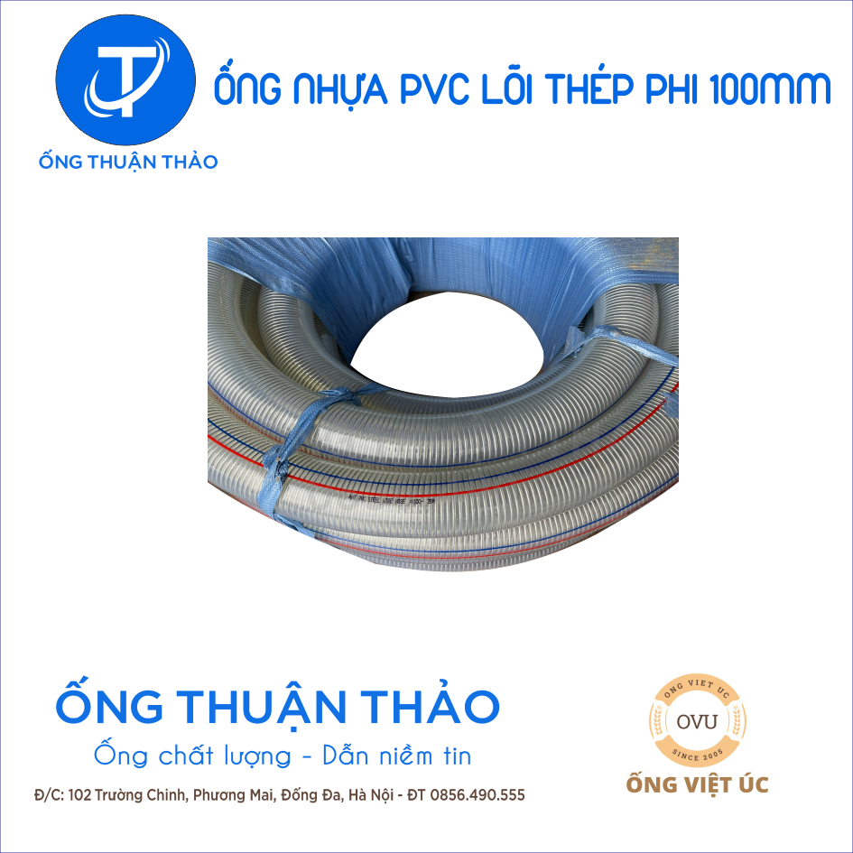 Ống Nhựa PVC Lõi Thép Phi 100mm CUỘN 30 MÉT- Hàng Nhập Khẩu