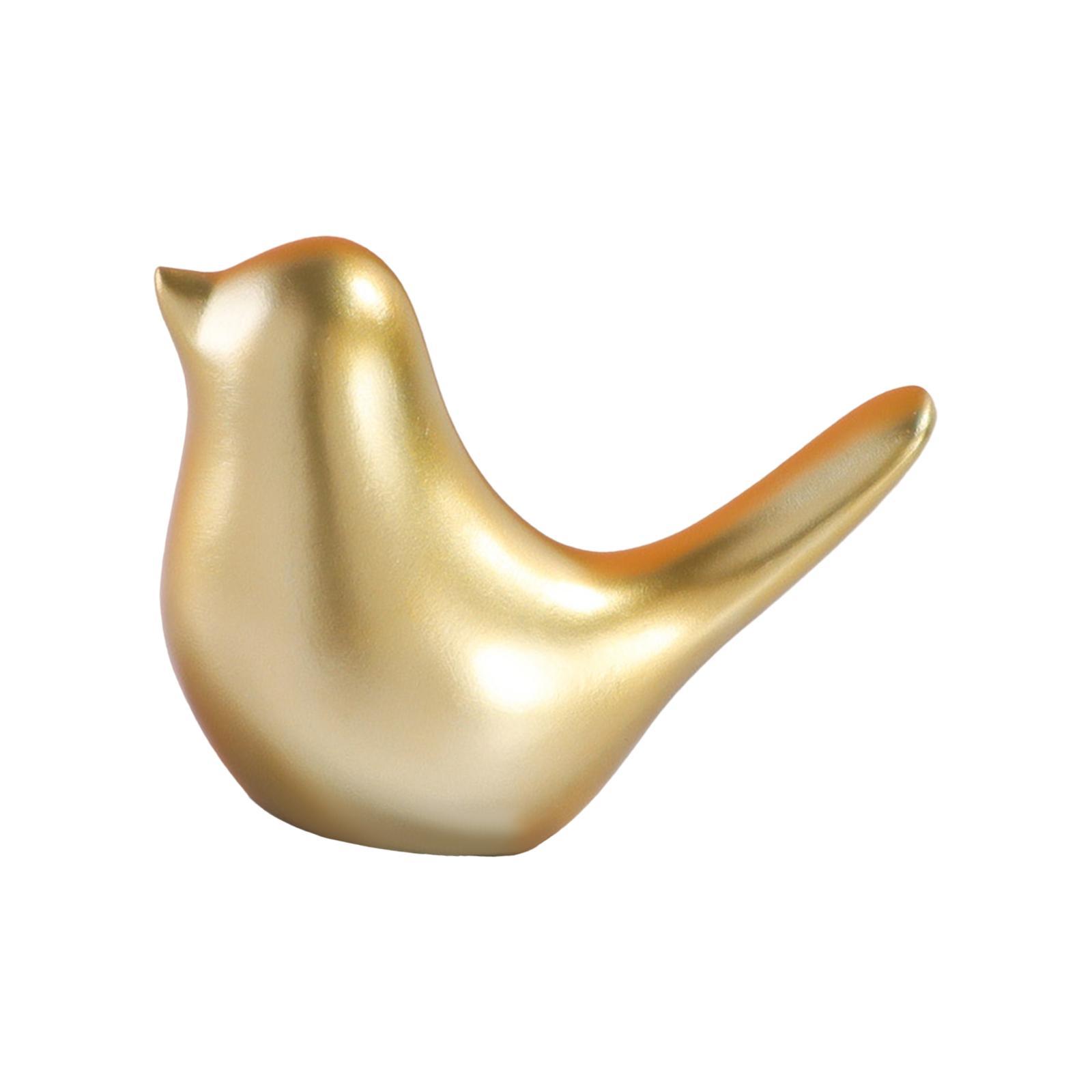 Golden Birds Figurine Nordic Style Bird Sculpture for Wedding Bedroom Office