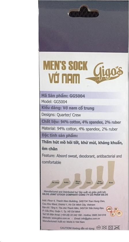 Combo Hộp 3 Đôi Vớ Nam Cao Cấp Cổ Trung Gigo's - Màu giao ngẫu nhiên