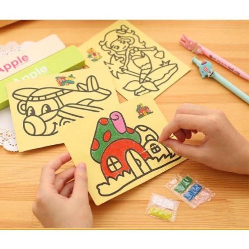 Tranh Cát Nền Vàng Tranh Nhỏ, Tranh To Nhiều Mẫu, Giúp Bé Sáng Tạo, Tập Trung Đồ Chơi Bé Gái, Trai