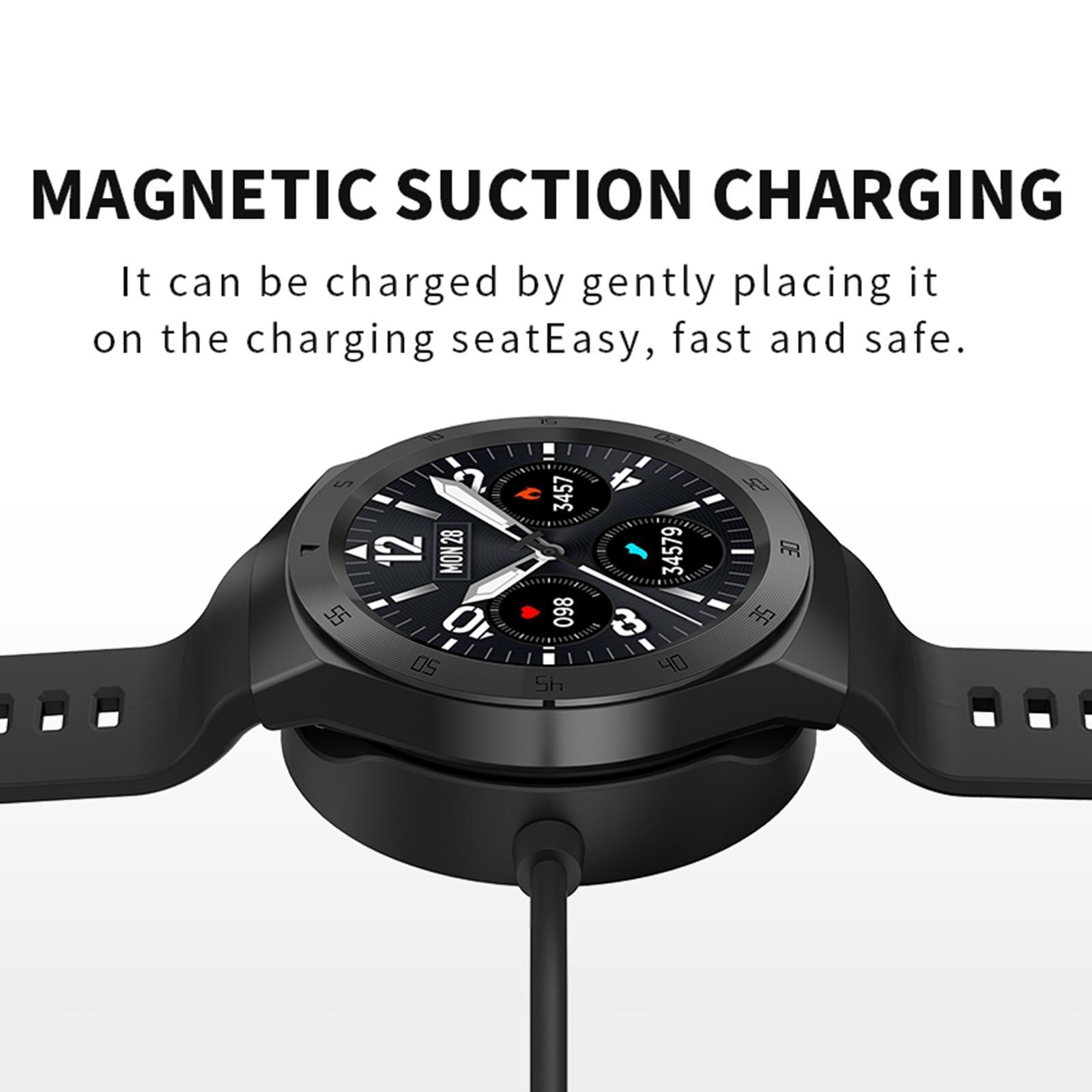 Round Sports 1.3IN Smartwatch IP68 Waterproof Bluetooth Call for Men Women Black