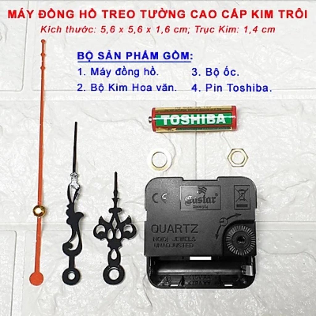 Máy Đồng Hồ Kim Trôi Cao Cấp Eastar + Bộ Kim Hoa Văn và Pin