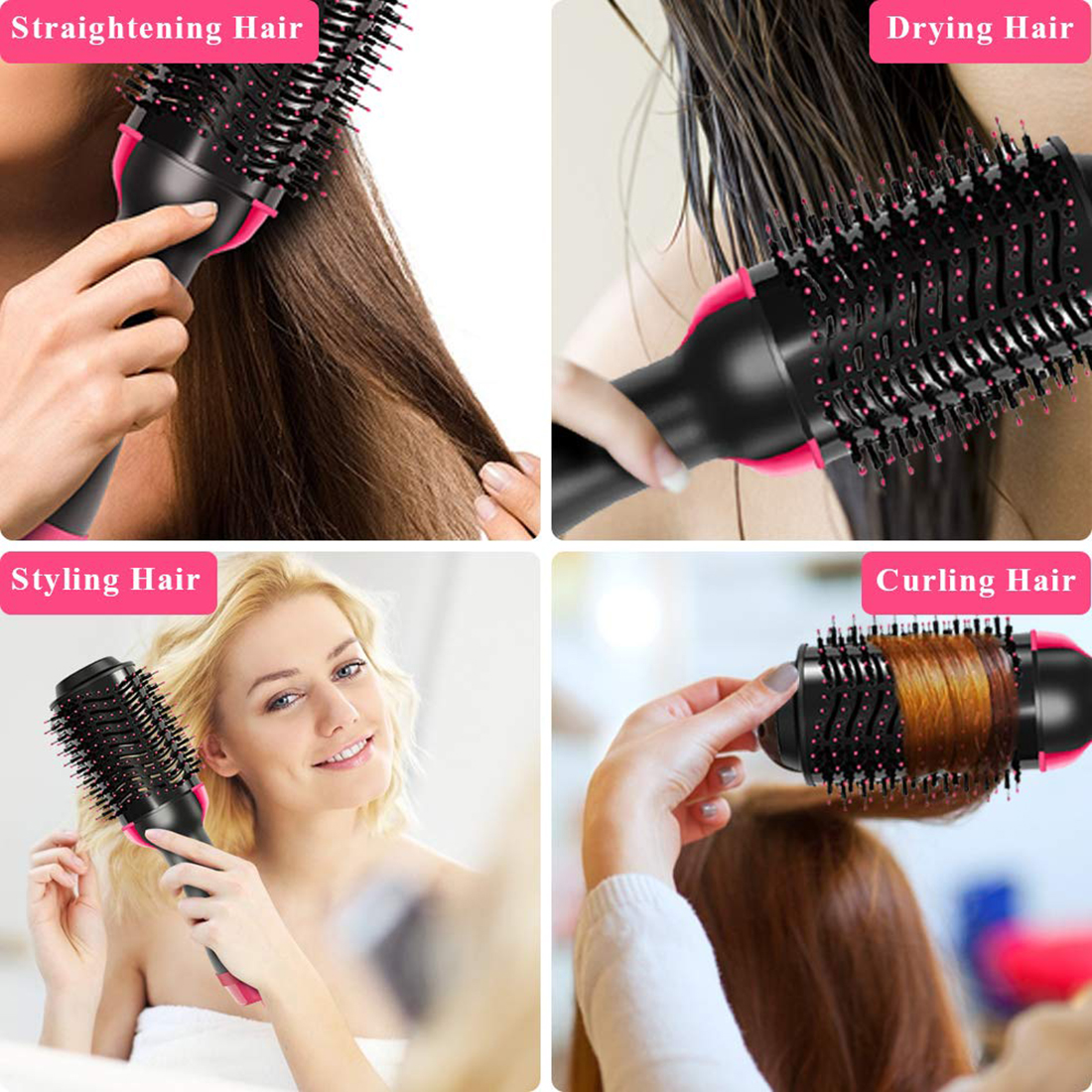 3 IN 1 One Step Hair Dryer Volumizer Electric Blow Dryer Hot Air Brush Hair Straightener Curler Comb Hair Dryer And Styler