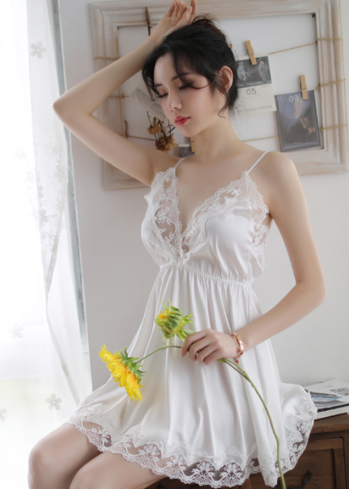 Váy ngủ sexy phi lụa 2 dây đơn giản sang trọng