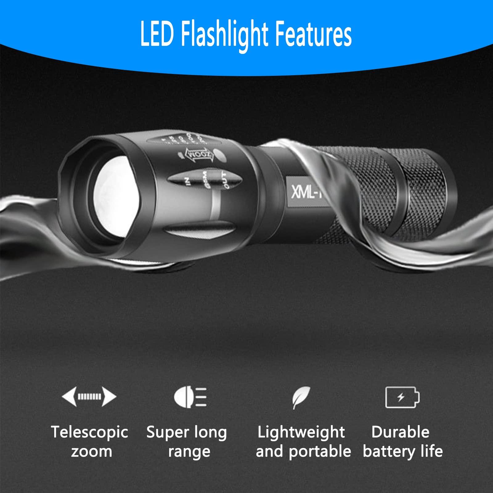 Đèn ngọn đuốc LED cực mạnh, 2 phòng 1000 đèn pin lumens, đèn chiến thuật IP65 không thấm nước với 5 chế độ cho DIY, cắm trại, đi bộ đường dài, ngoài trời, khẩn cấp