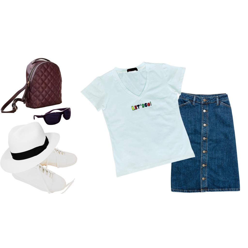 Áo thun cổ tim Uniex thêu chữ pd.fashion