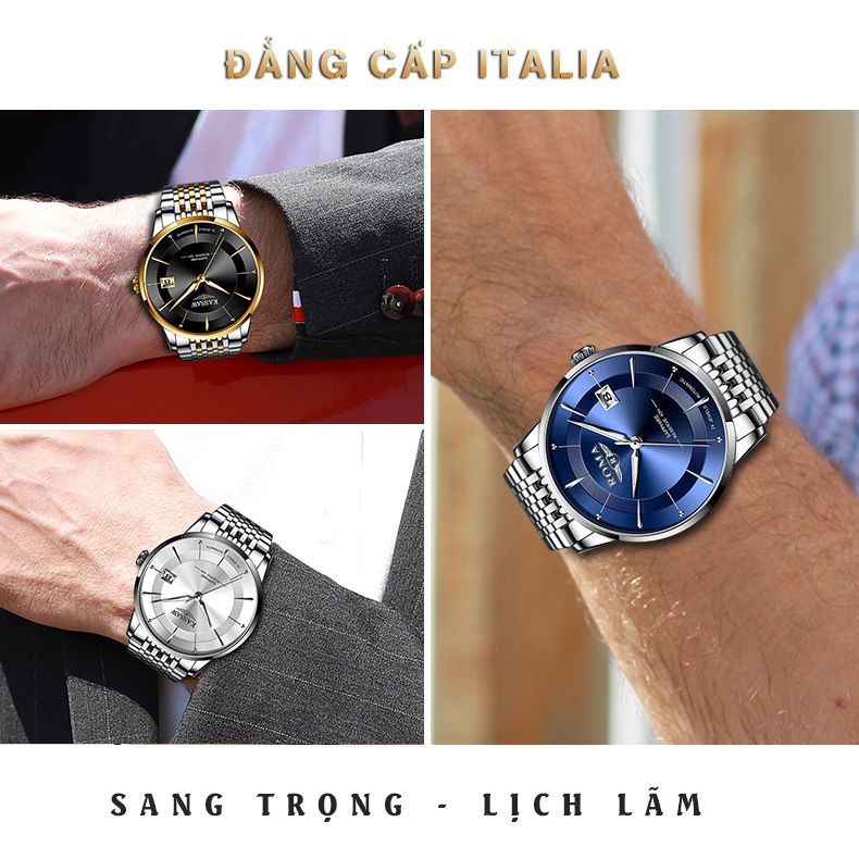 Đồng hồ Nam ROMA ITALIA 1902 Sang trọng, Khoa Bướm, Chống Nước Rất Tốt, Dây Demi Đẳng Cấp