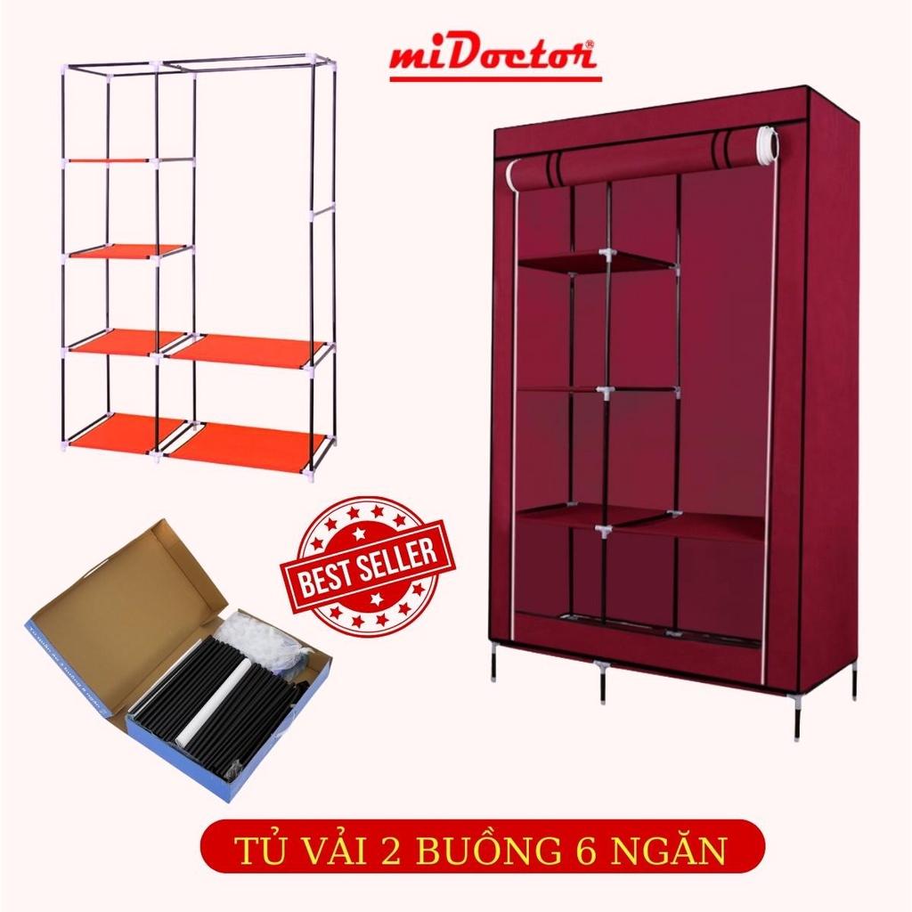 Tủ quần áo 2 buồng 6 ngăn, 3 buồng 8 ngăn tiện lợi cao 165cm hàng Việt Nam chất lượng cao chính hãng miDoctor