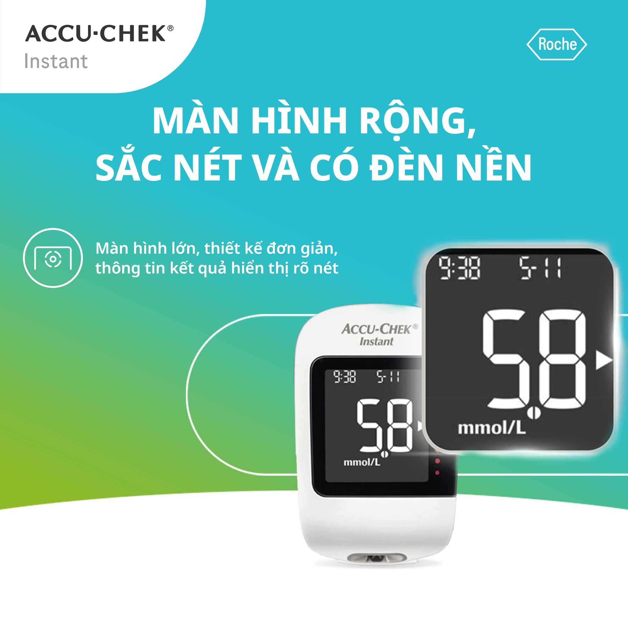 [Bảo Hành Trọn Đời] Máy Đo Đường Huyết ACCU-CHEK Instant Kèm Hộp 50 Que Thử Đường Huyết ACCU-CHEK Instant