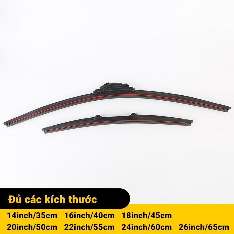 1 Cặp gạt mưa khung mềm xe Hyundai Grand I10, Getz,Accent,Azera,Elantra,Santa Fe,Sonata cần gạt silicon mềm cao cấp