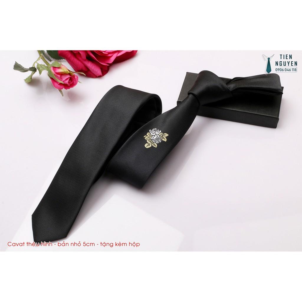 Cà Vạt Nam Bản Nhỏ Hàn Quốc 5cm - Cavat thêu hình ( nhiều mẫu )