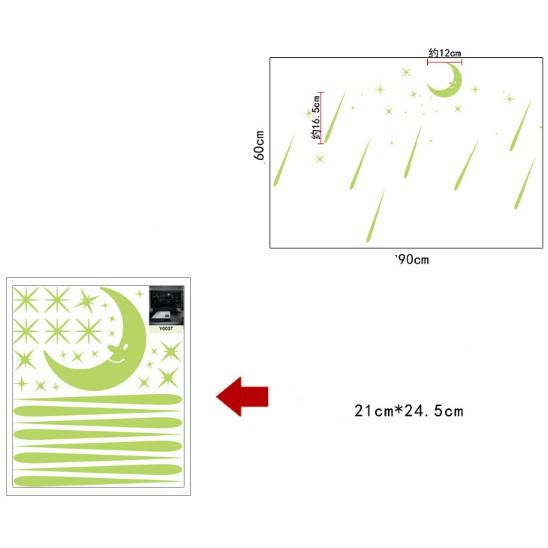 Decal trang trí Sao băng dạ quang