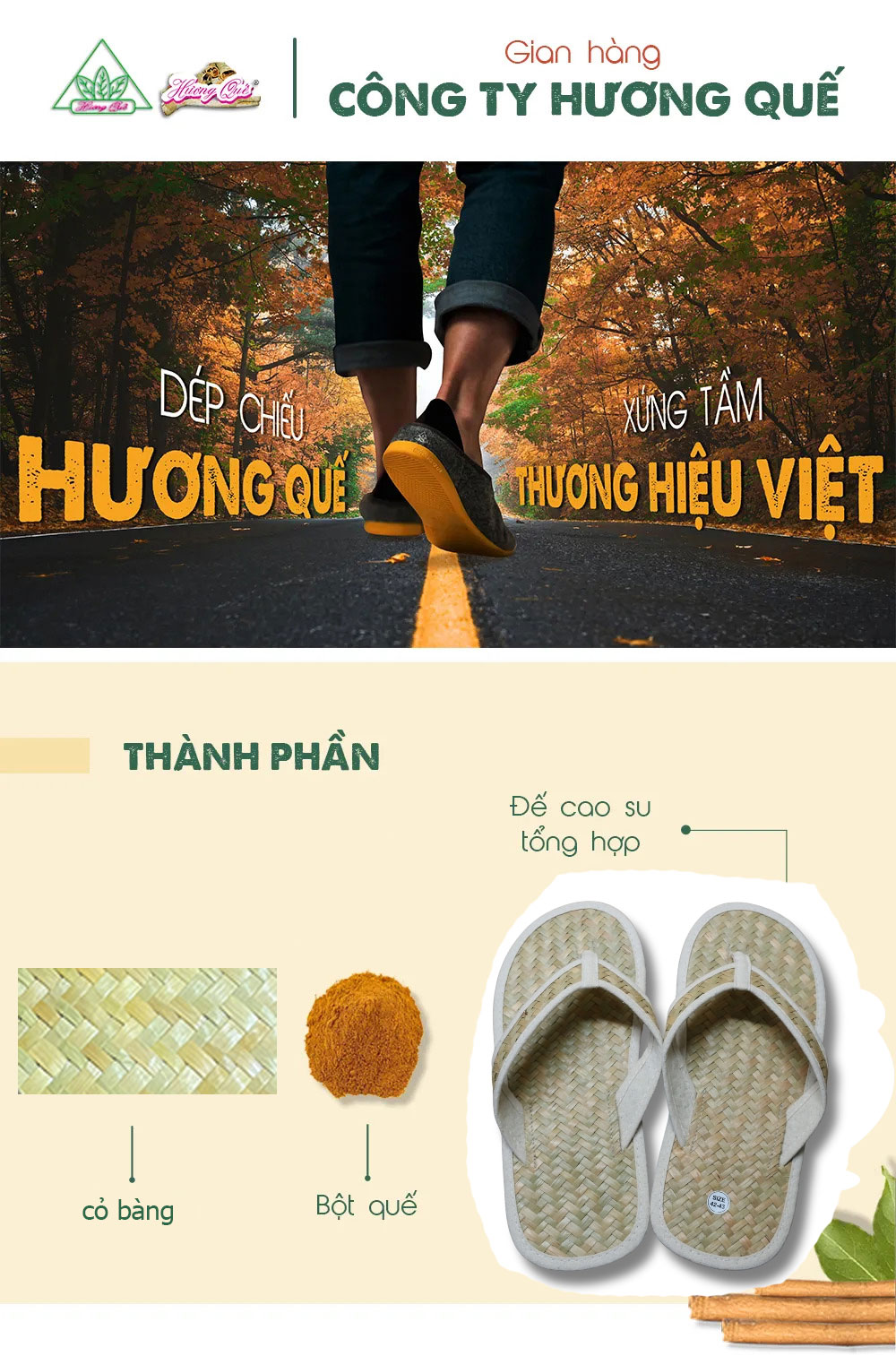 Dép cỏ bàng viền trắng Hương Quế – DCQ-99