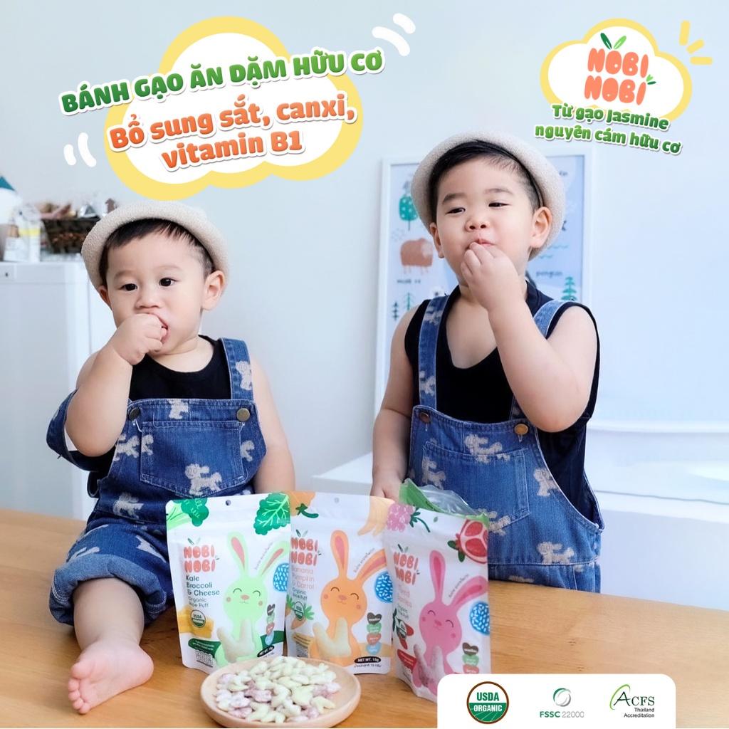 Bánh gạo ăn dặm hữu cơ cho bé Nobi Nobi vị quả mọng 15g (Từ 8 tháng tuổi), Bánh ăn dặm cho bé