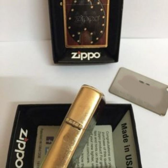Bật Lửa Zippo Leather Flame Gold Dust Chính Hãng Usa