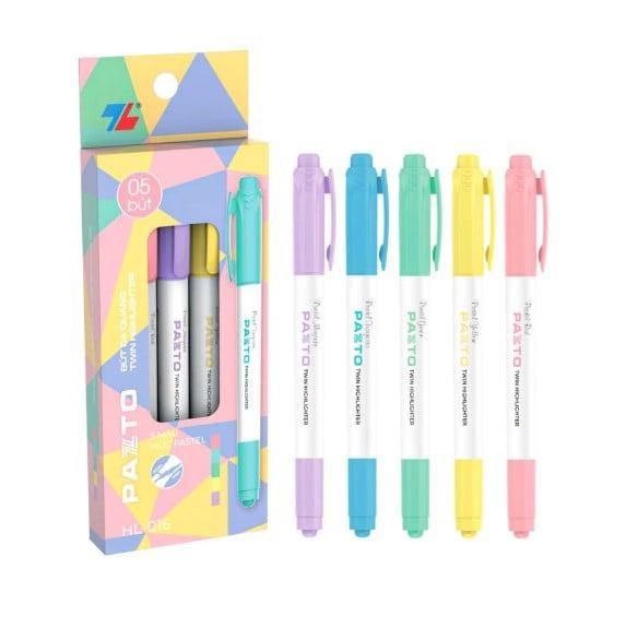 Bút Dạ Quang Hl-016 Vàng, Đỏ, Tím, Lá, Ngọc Pastel (A5404-Tl)