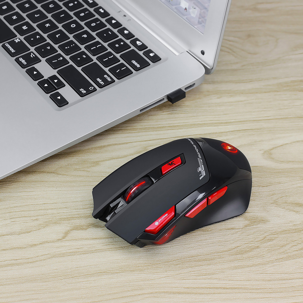 Chuột chơi game không dây HXSJ T88 có thể sạc lại có thể điều chỉnh 4800DPI quang học