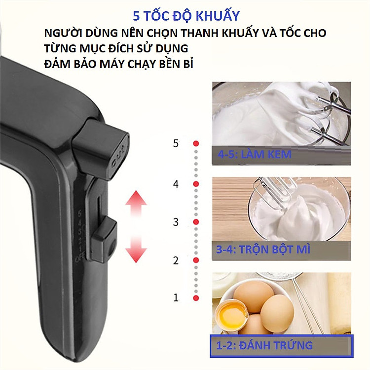 Máy Đánh Trứng Nhào Bột Cầm Tay JU-882 - Hàng Chính Hãng