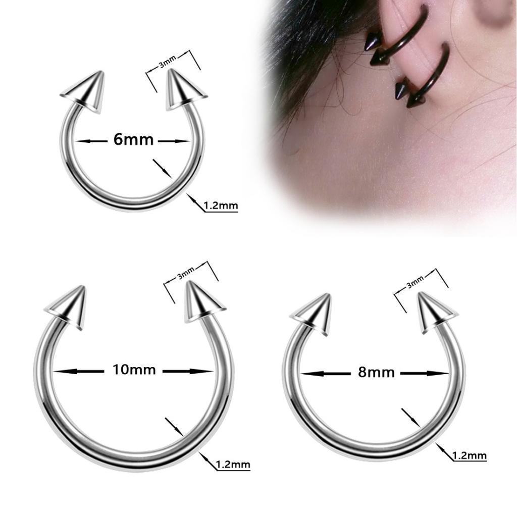 40Pcs Nose Lip Eyebrow Navel Belly Piercings 6mm