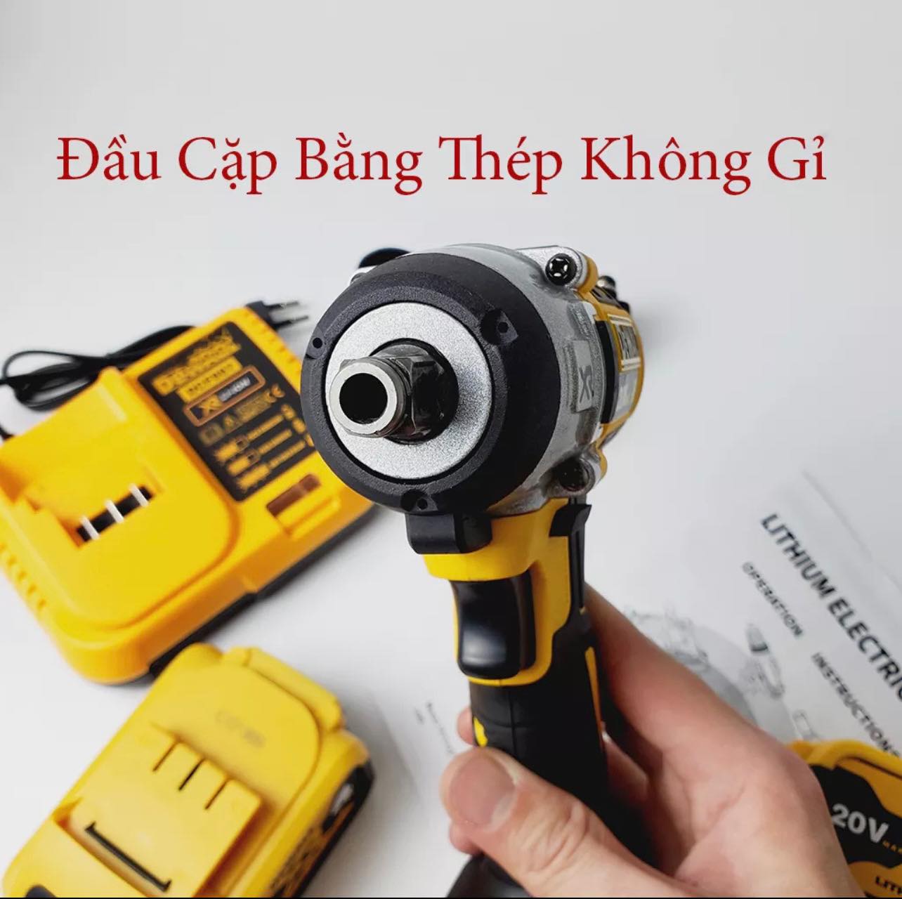 Máy Siết Bulong 20V Không Chổi Than, 3 Đèn Led Trợ Sáng