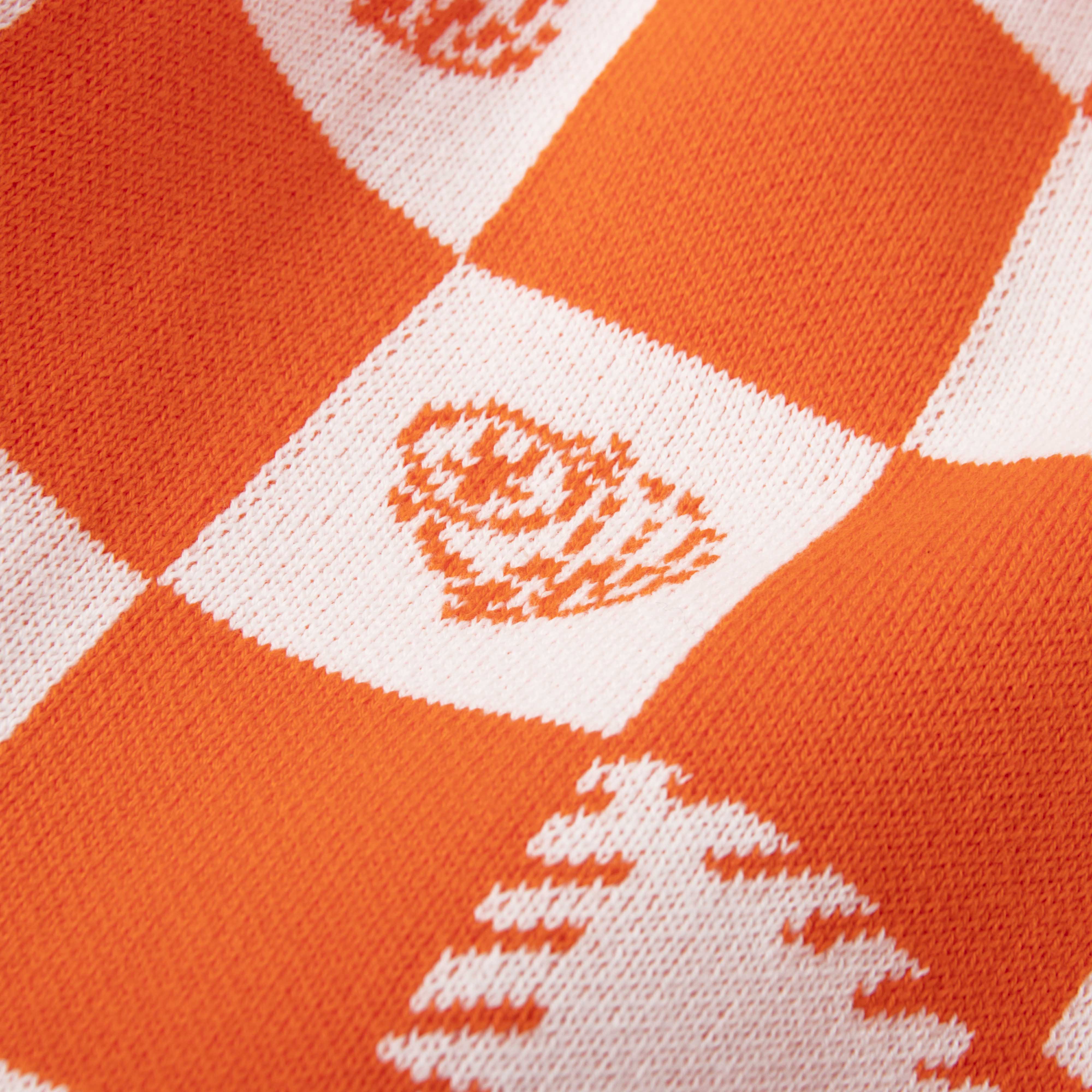 DirtyCoins Áo Khoác Checkerboard Knit Cardigan - Orange