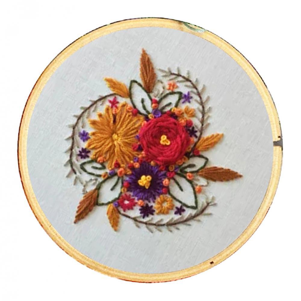Embroidery Starter Kit Full Range of Stamped Cross Stitch Kits for Beginner with Embroidery Cloth Pattern, Embroidery Hoop, Color Threads, Tools Kit