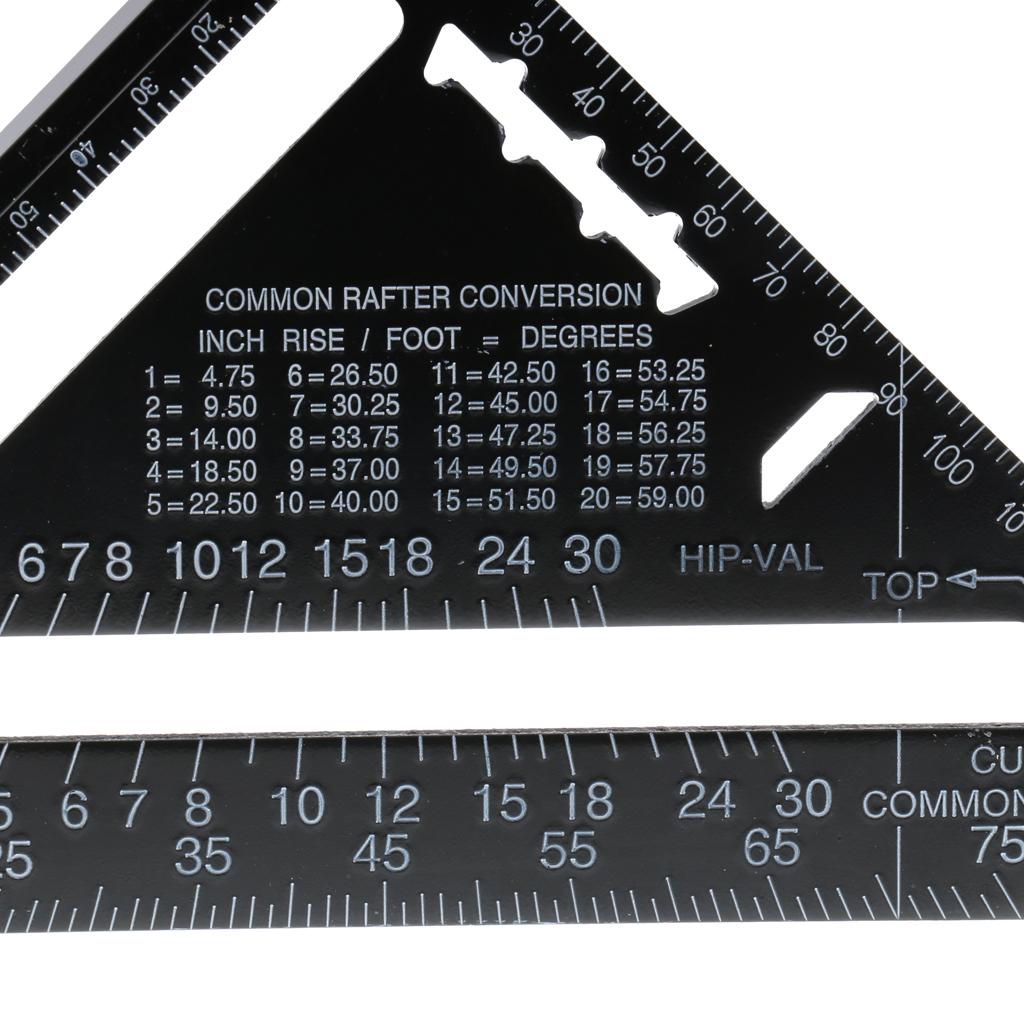 Góc 7 Inch Nhôm Tam Giác Tam Giác Hệ Mét Quy Mô Đo Thước Thợ Mộc Khung Viền Bằng Đo Dụng Cụ