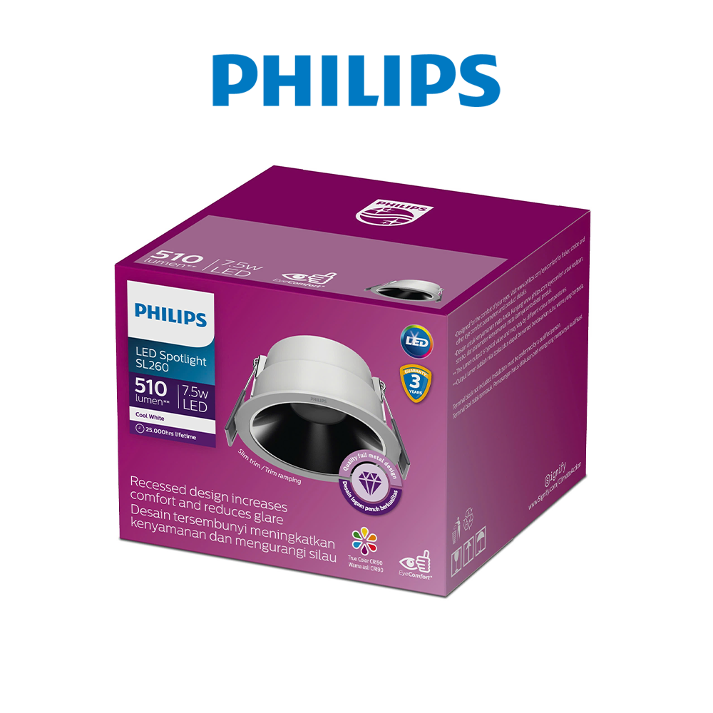 Bộ đèn chiếu điểm Philips SL260 RD 7.5W ánh sáng vàng, trung tính - Phong Cách và Ánh Sáng Cao Cấp