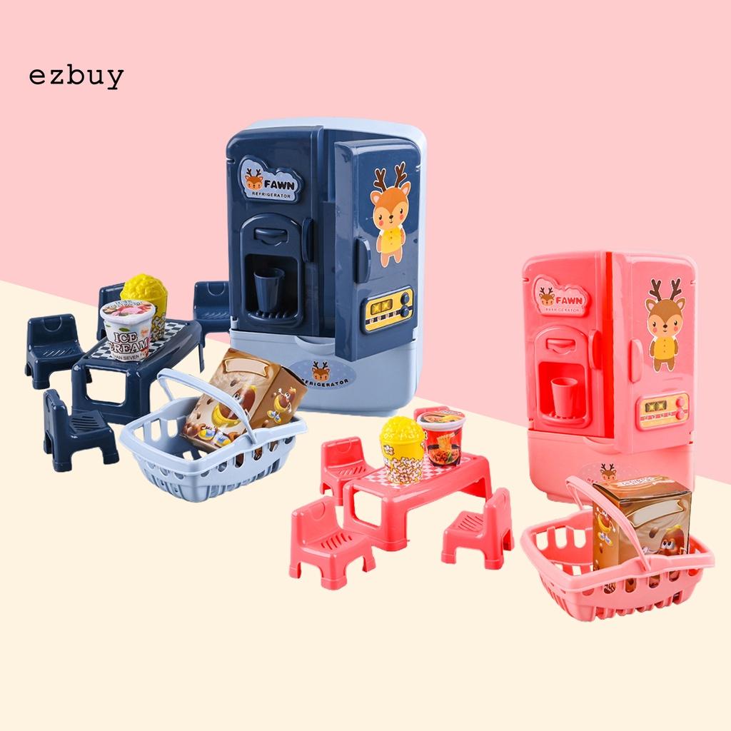 Bộ đồ chơi bàn ghế tủ lạnh nhiều màu sắc giáo dục sớm cho bé