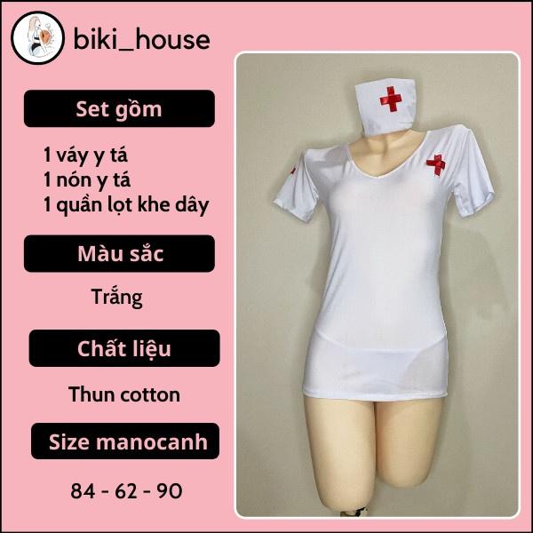 Đồ ngủ sexy cosplay y tá ôm body trắng gợi cảm trang phục hóa trang nữ bác sĩ Anime khoét lưng quyến rũ BIKI HOUSE N752