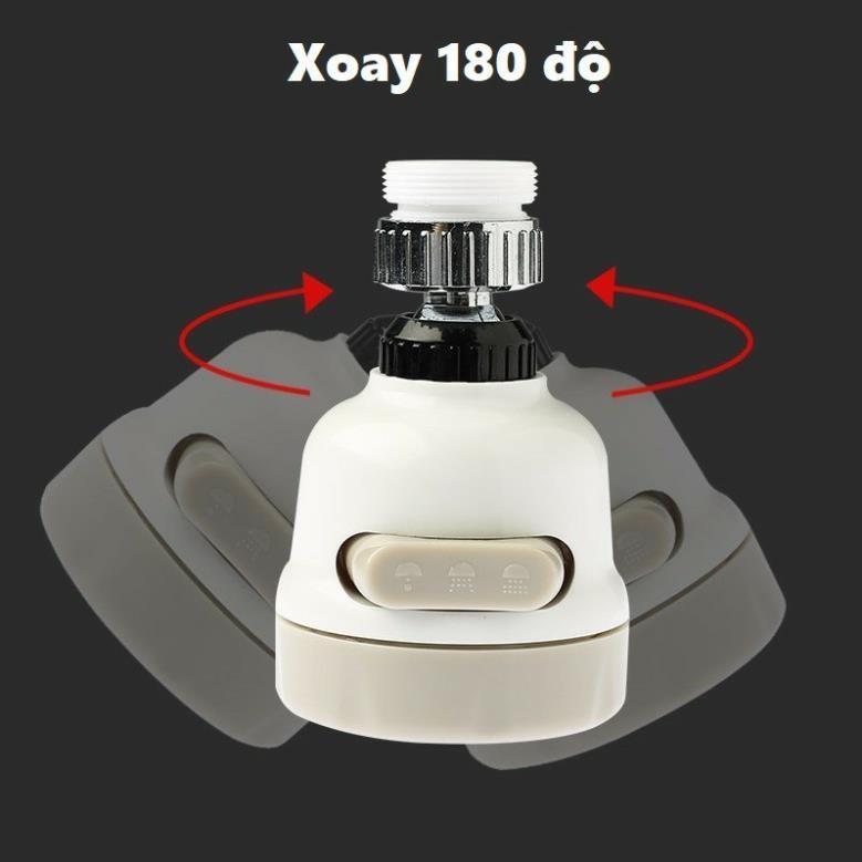 Đầu tăng áp lực nước với 3 chế độ nước Xoay đa năng 180 độ lắp vòi rửa bát