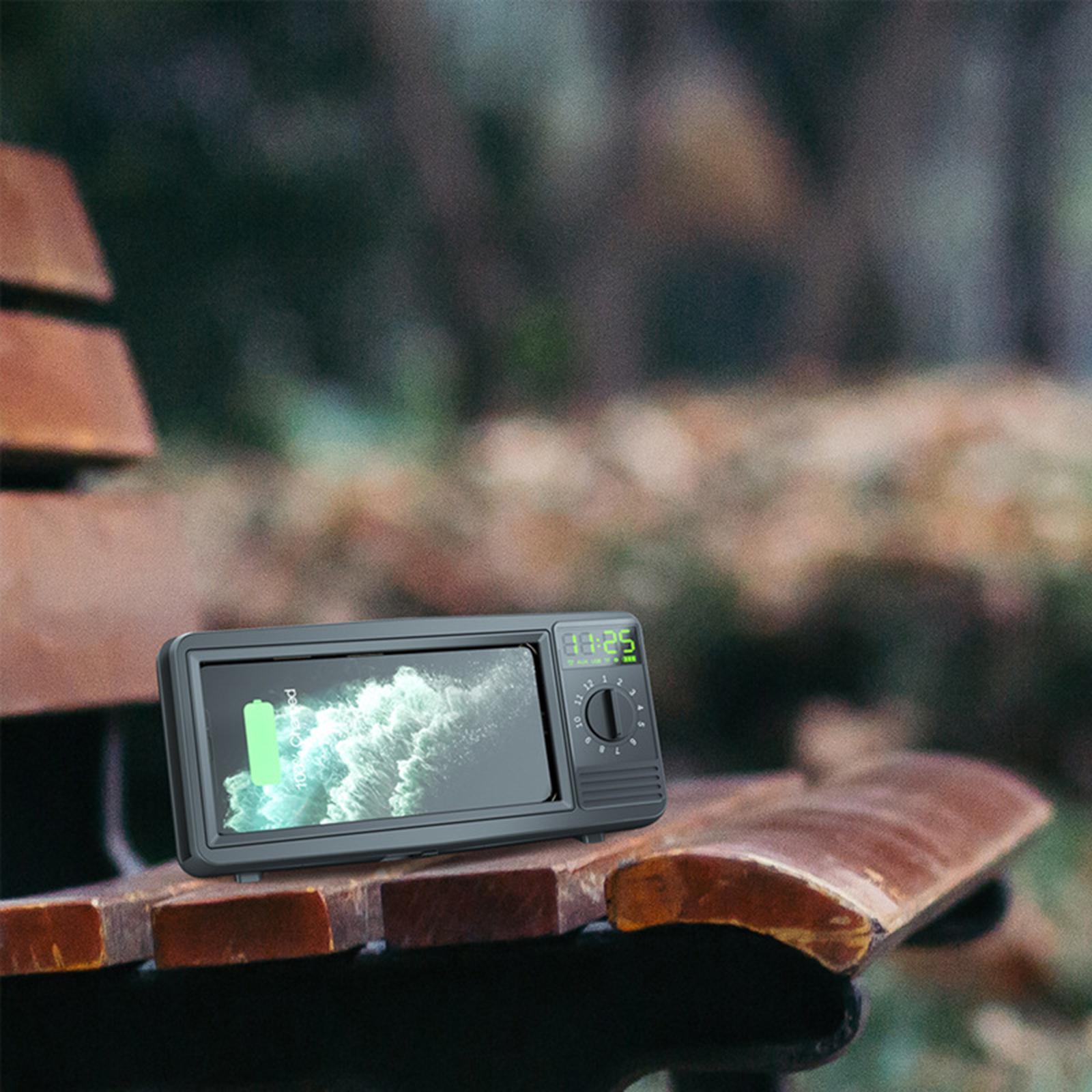 Bedroom Alarm Clock Bluetooth Speaker Cell Phones Wireless Charging Charger