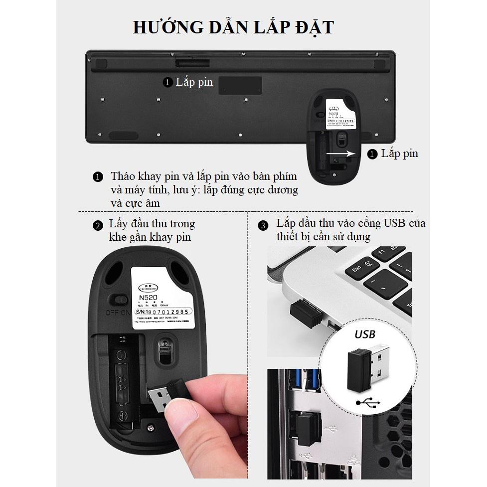 Bộ Bàn Phím Không Dây Dành Cho Văn Phòng PT520