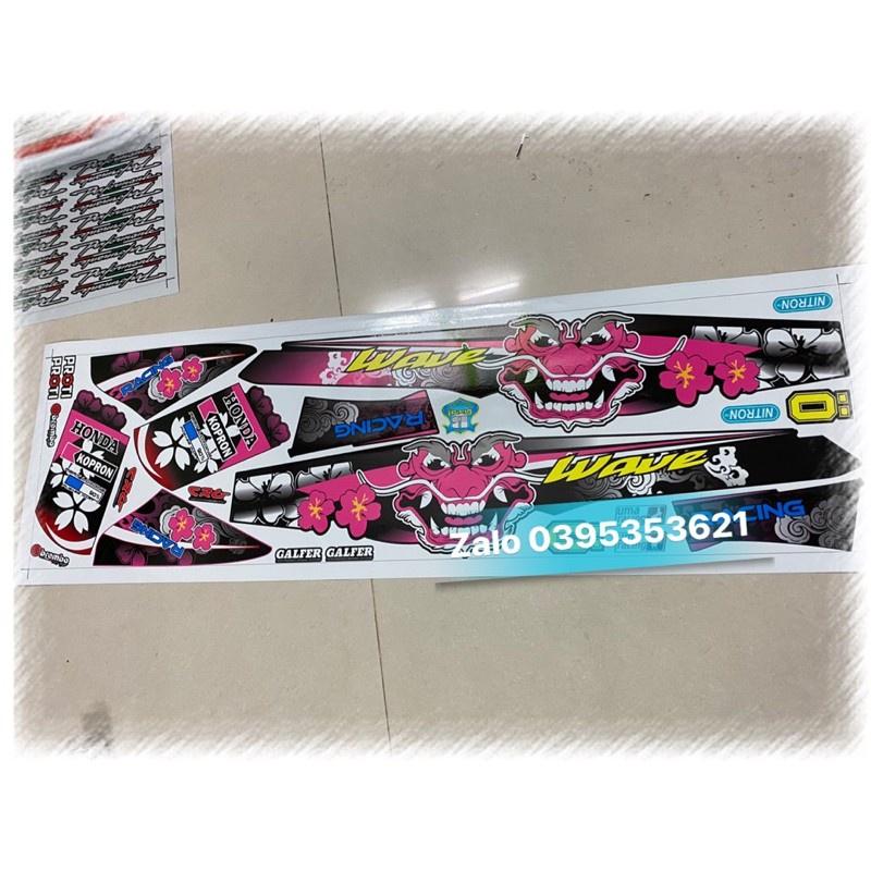 Tem rời xe wave nhỏ đời đầu mẫu đầu lân dán chơi tết bảo hành màu sắc vĩnh viễn