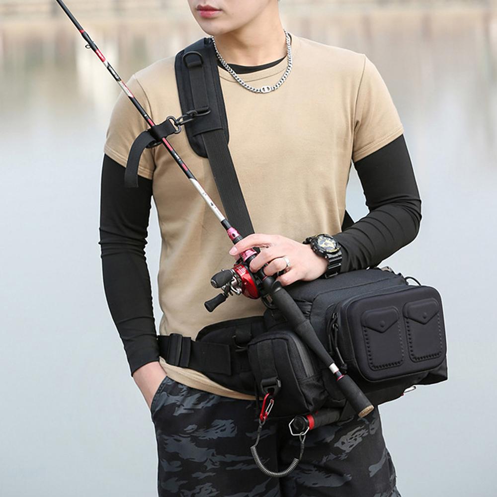 Fishing Tackle Bag Water-resistant Single Shoulder Crossbody Bag Waist Pack Fishing Lure Gear Utility Storage Bag