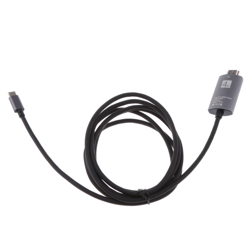 USB-C Type C USB 3.1 to HDMI 4k 2k HDTV Cable for Galaxy S8 S8 gray