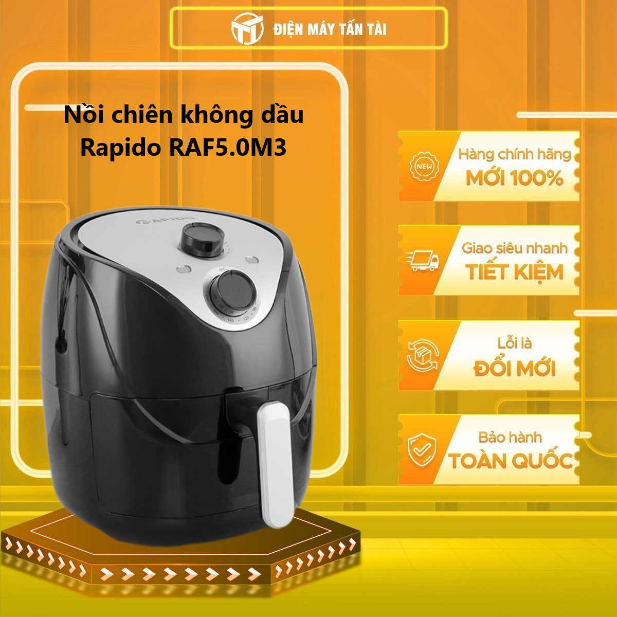 RAF5.0M3 - NỒI CHIÊN KHÔNG DẦU RAPIDO RAF5.0M3 - Hàng chính hãng